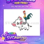 Free Smiling Pua Free Hei Hei Colorful Moana Free SVG - Instant Download