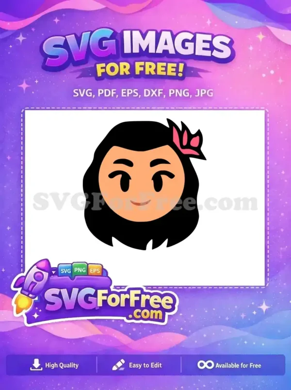 Free Smiling Face Free Flower Detail Moana Free SVG 2
