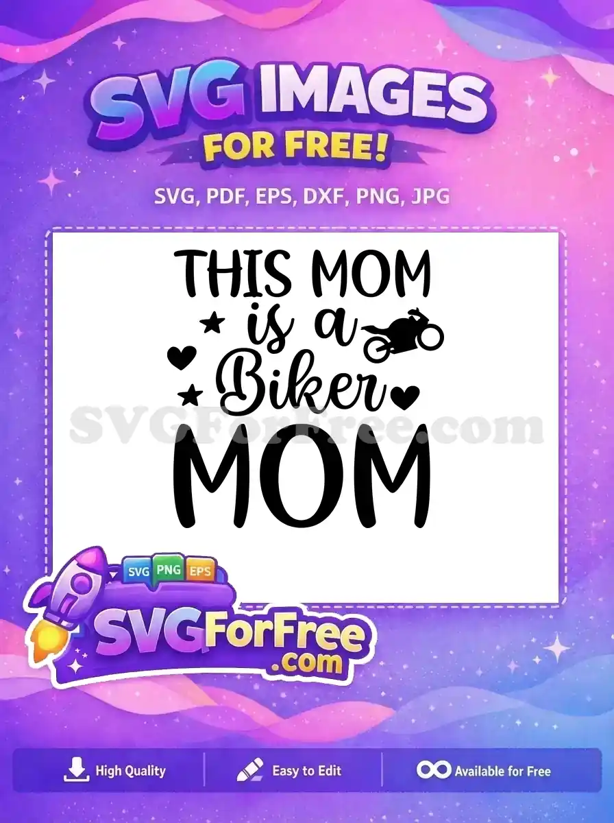 Free Stars Hearts Free Motorcycle This Mom Biker Free SVG