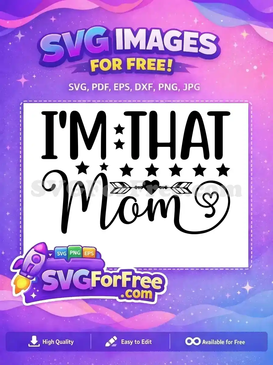 Free Star Accent Free Arrow Heart Mom Quote Free SVG