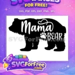 Free Mama Bear Heart Free Paw Print Mom Free SVG - Instant Download