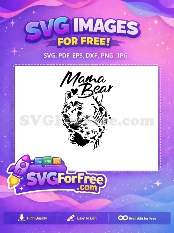 Free Mama Bear Heart Free Baby Bear Mom Quotes Free SVG