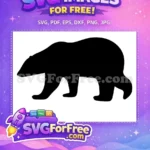 Free Black Silhouette Walking Bear Free Mom Quotes Free SVG - Instant Download