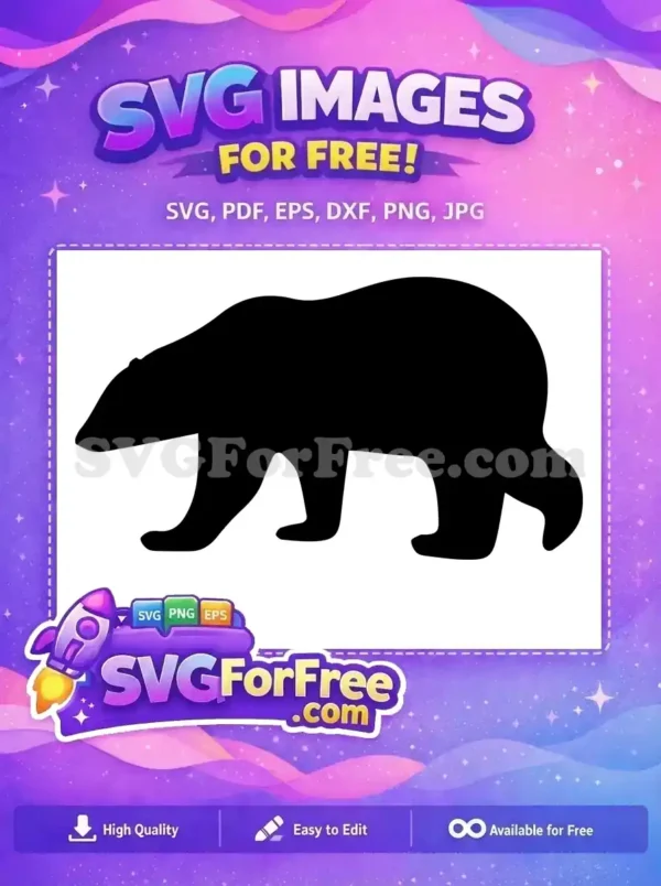 Free Black Silhouette Walking Bear Free Mom Quotes Free SVG