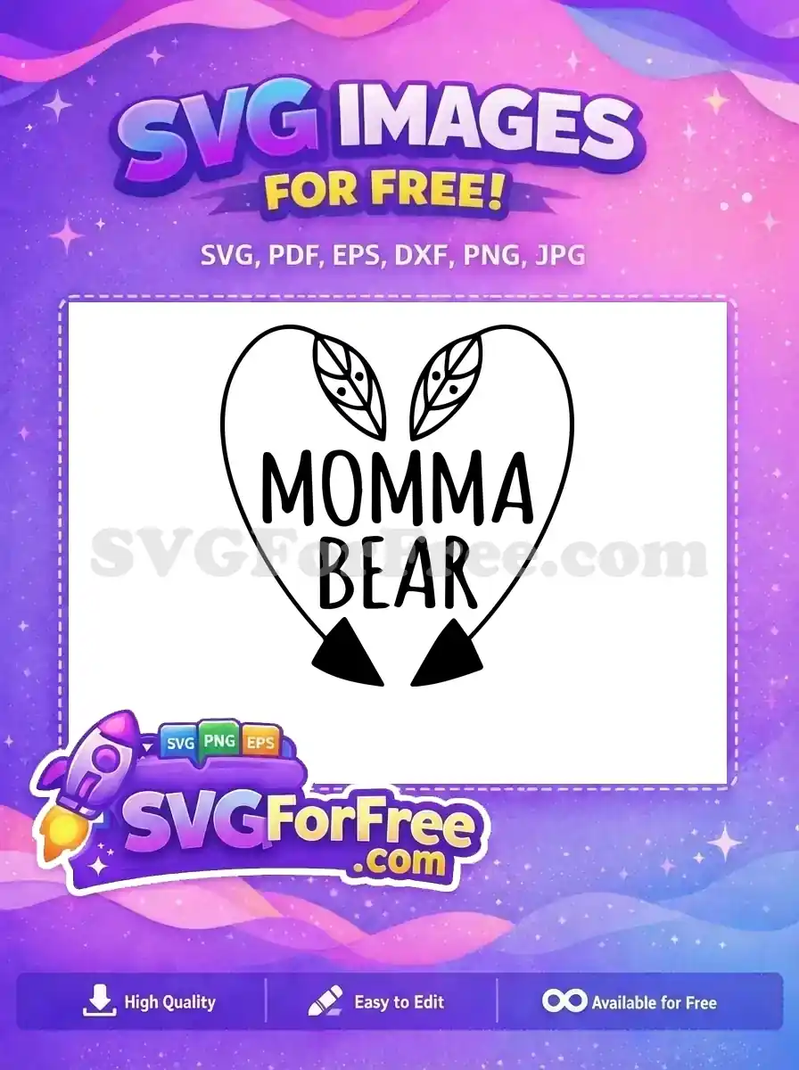 Free Momma Bear Quote Free Leaf Heart Mom Free SVG