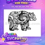 Free Floral Bear Free Black Swirls Mom Quotes Free SVG - Instant Download