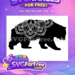 Free Mandala Design Free Bear Silhouette Mom Quotes Free SVG - Instant Download