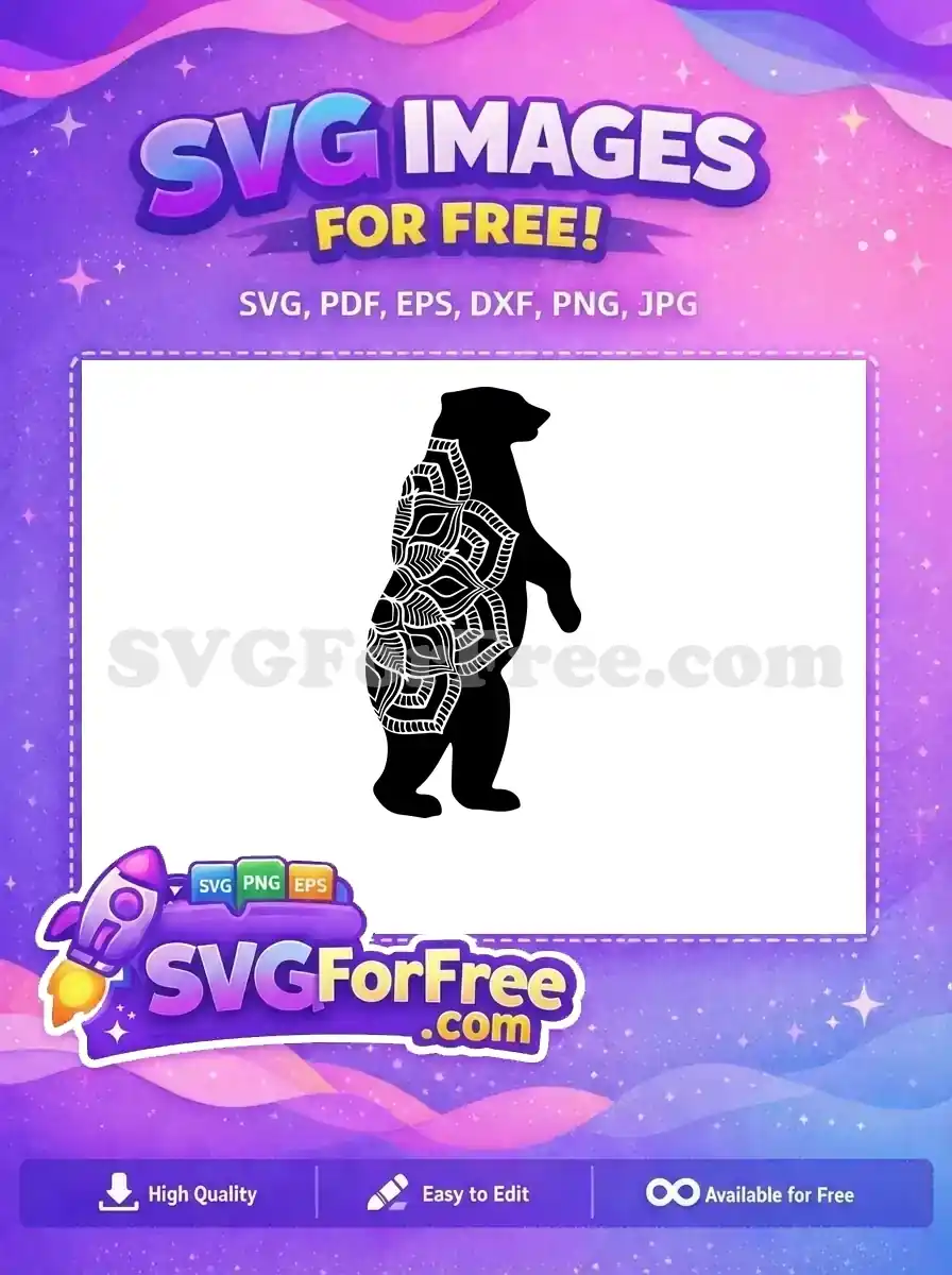 Free Mandala Bear Free Mom Quotes Design Free SVG