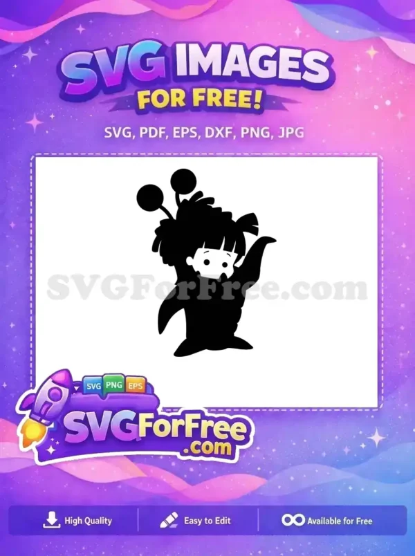 Free Black Silhouette Free Cute Girl Monsters Inc Free SVG