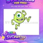 Free Green Monster Mike Wazowski Free Cheerful Pose Monsters Inc Free SVG - Instant Download