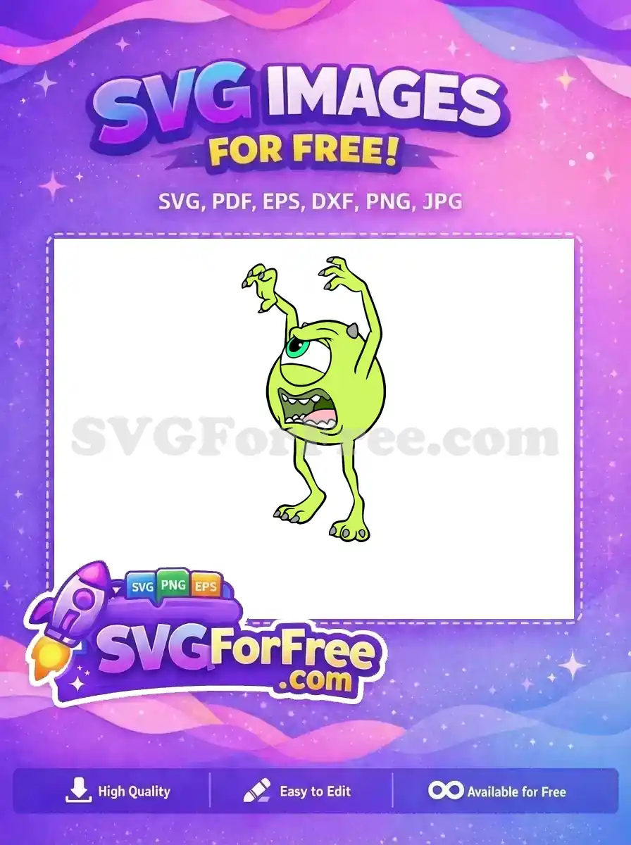 Free Angry Mike Wazowski Free Screaming Expression Monsters Inc Free SVG