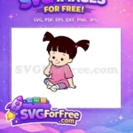Free Cute Boo Pigtails Free Thinking Pose Monsters Inc Free SVG - Instant Download