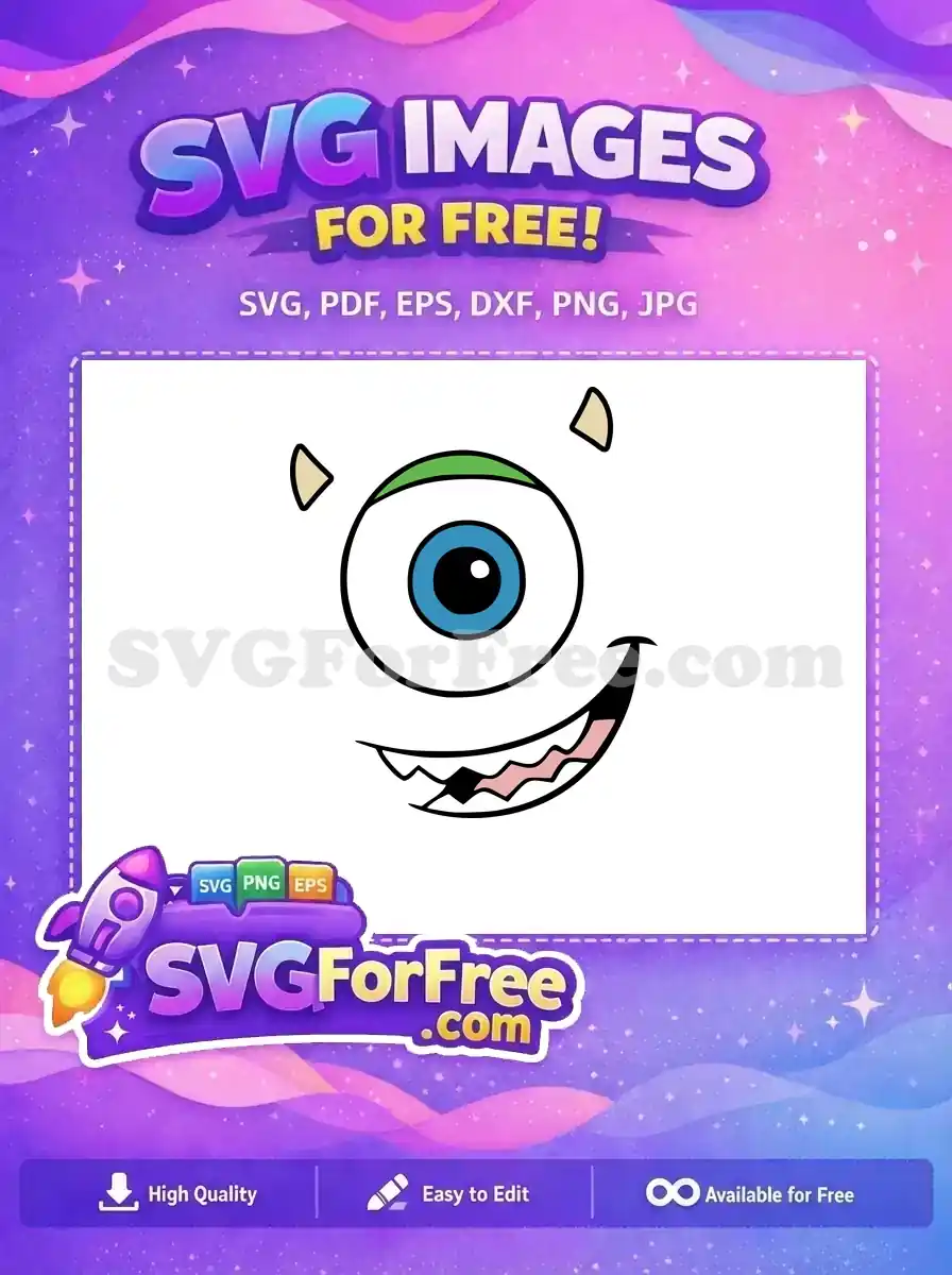 Free Mike Wazowski Smiling Free Green Hat Monsters Inc Free SVG