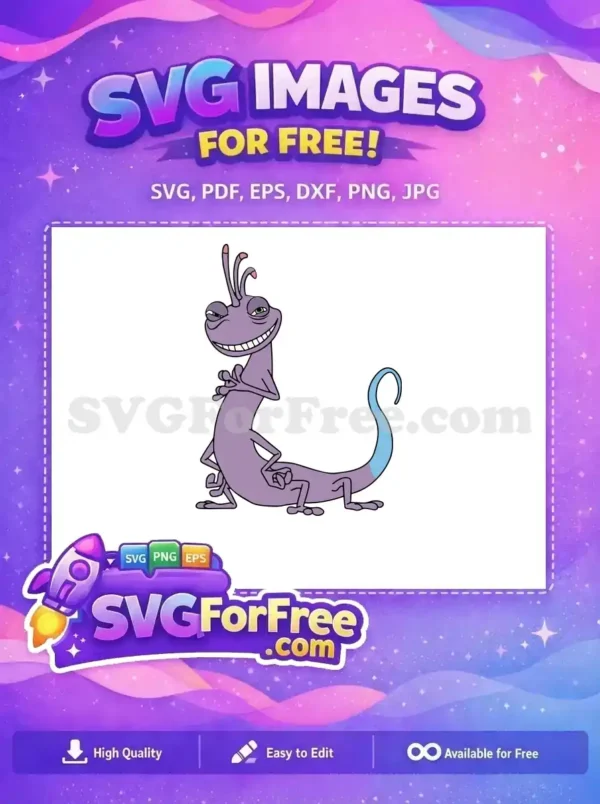 Free Smirking Randall Free Purple Lizard Monsters Inc Free SVG