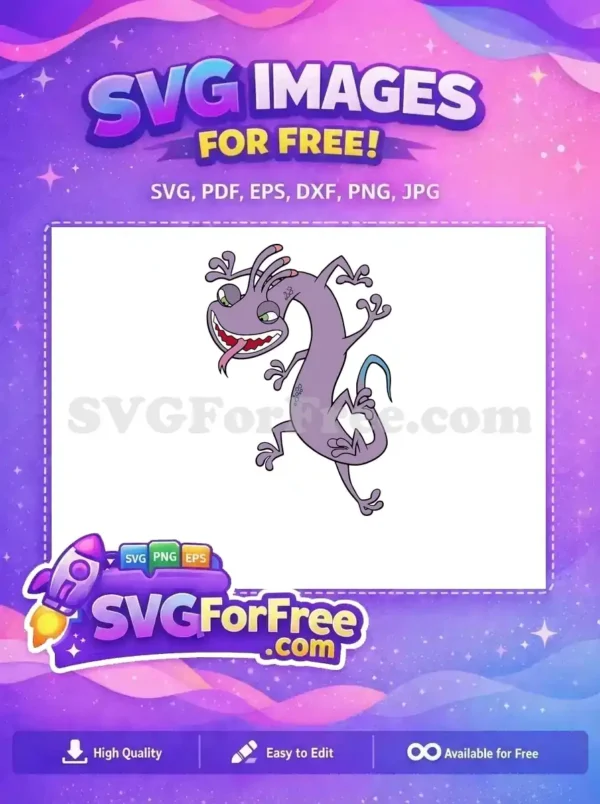 Free Purple Lizard Tongue Free Randall Boggs Monsters Inc Free SVG