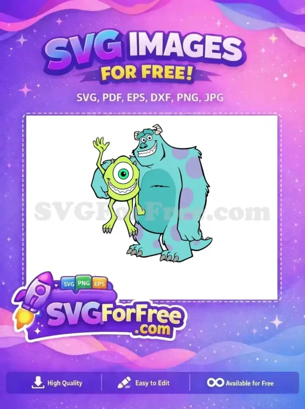 Free Waving Mike Free Sully Hug Monsters Inc Free SVG Free Waving Mike Free Sully Hug Monsters Inc Free SVG