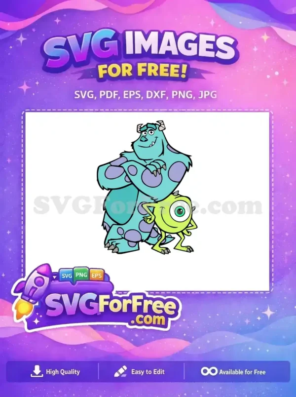 Free Teal Fur Free Green One-Eyed Monsters Inc Free SVG