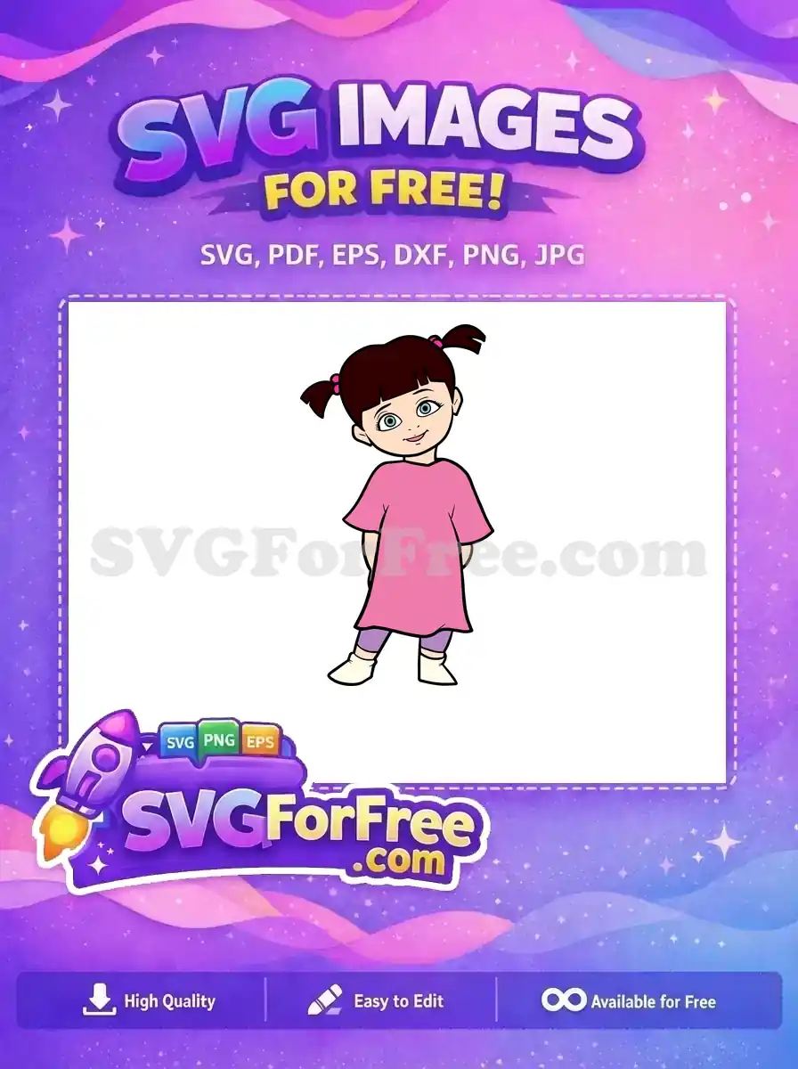 Free Smiling Boo Free Pink Dress Monsters Inc Free SVG