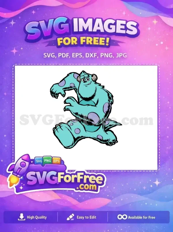 Free Teal Furry Monster Free Purple Spots Monsters Inc Free SVG