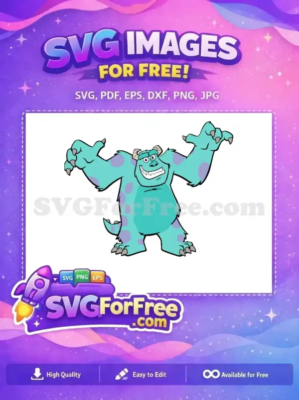 Free Smiling Sully Free Purple Spots Monsters Inc Free SVG