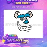 Free Sully Face Free Blue Eyebrows Monsters Inc Free SVG - Instant Download