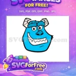 Free Smiling Sully Face Free Monsters Inc Movie Free SVG - Instant Download