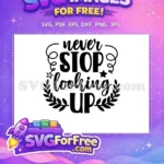 Free Never Stop Looking Free Up Stars Floral Free SVG - Instant Download