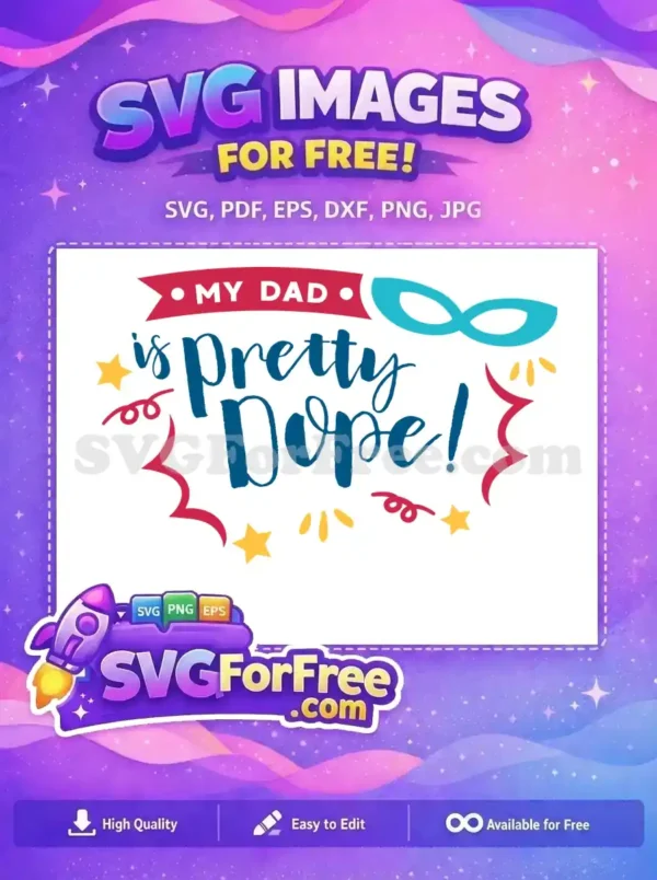 Free My Dad Banner Free Blue Mask Father's Day Free SVG