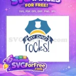 Free Blue Police Hat Free My Dad Rocks Father Free SVG - Instant Download