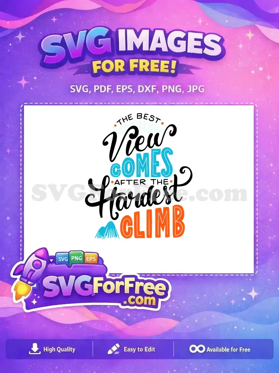 Free Blue Comes Free Orange Climb Motivation Free SVG