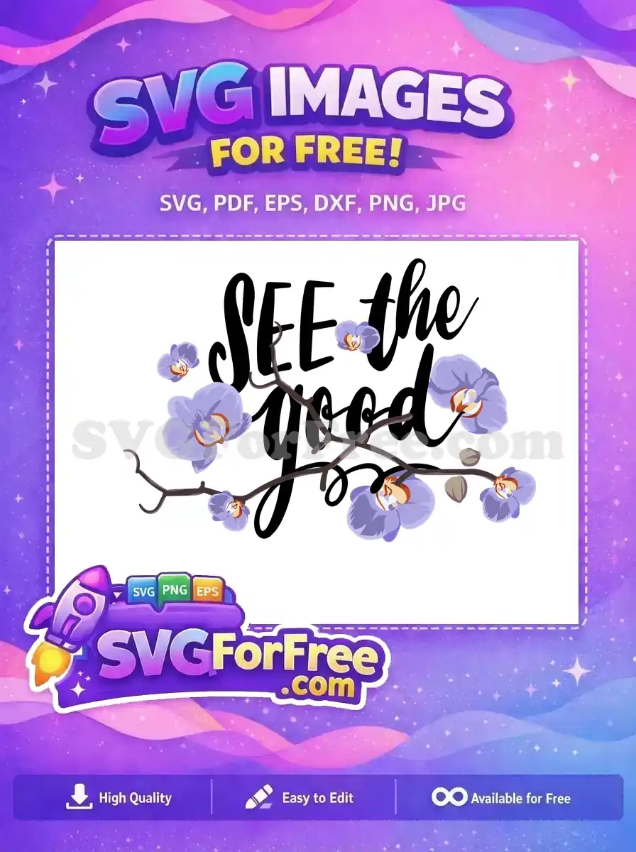Free Purple Orchids Free Floral Branch Motivation Free SVG