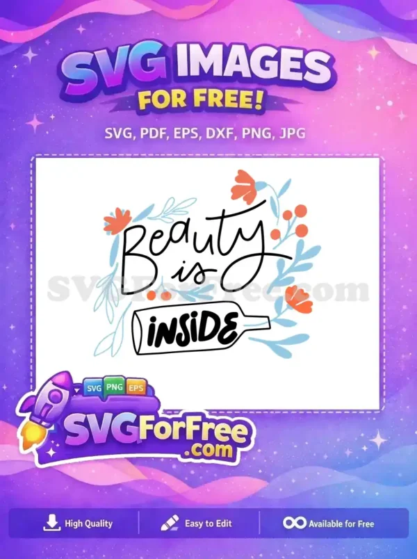 Free Peach Flowers Free Blue Leaves Motivation Quotes Free SVG