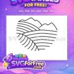 Free Mountain Landscape Free Valley Set Line Art Free SVG - Instant Download