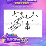 Free River Scene Free Pine Trees Mountains Valley Free SVG - Instant Download