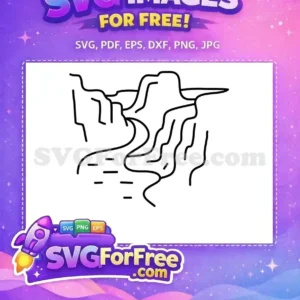 Free Black Line Art Free River Detail Mountains Valley Free SVG