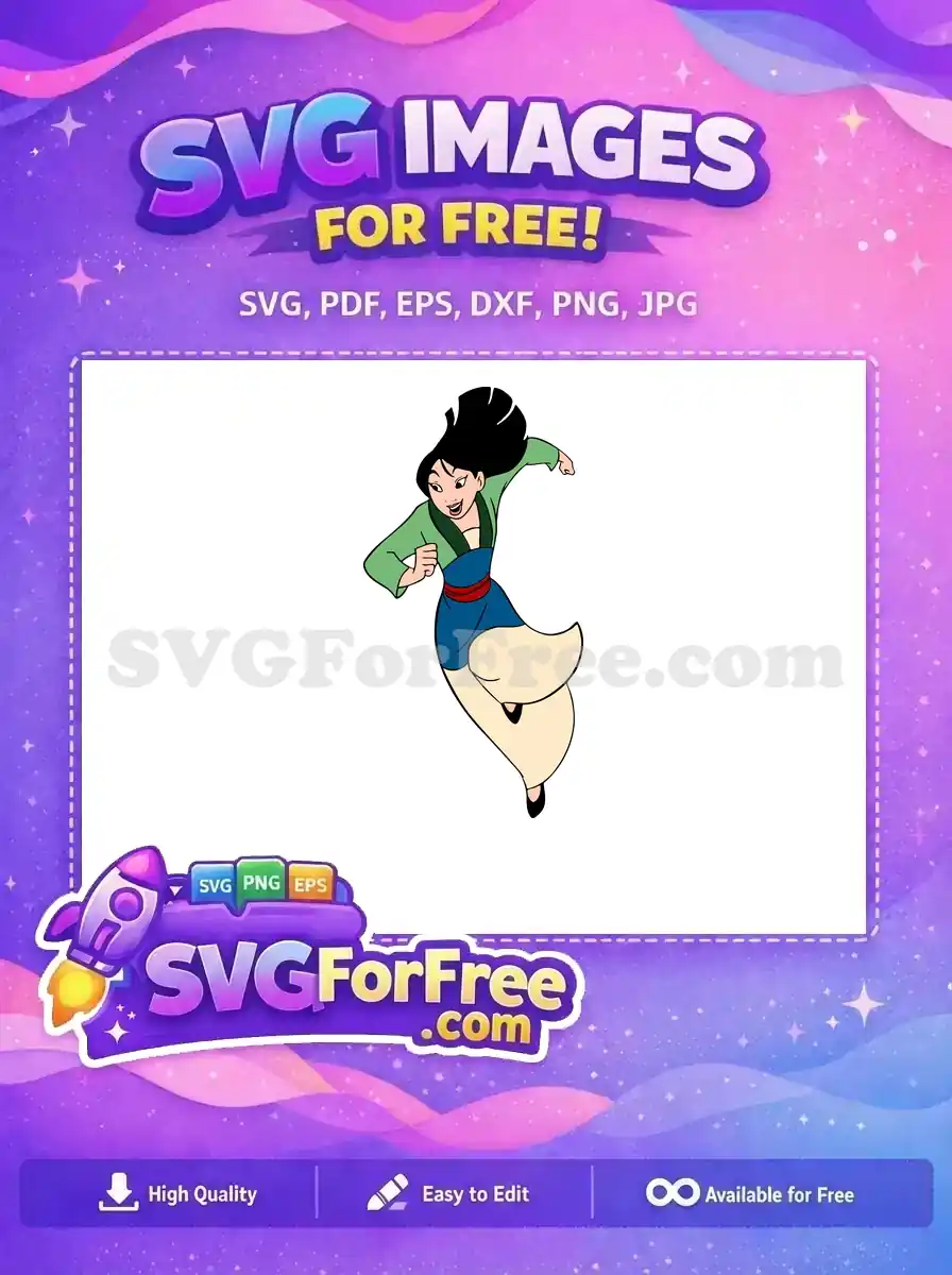 Free Smiling Warrior Free Determined Expression Mulan Free SVG