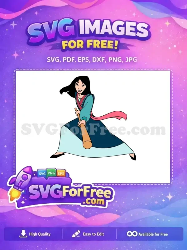 Free Smiling Mulan Free Training Outfit Mulan Movie Free SVG