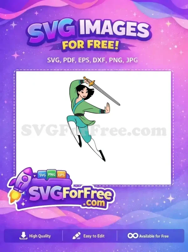 Free Sword Stance Free Fighting Pose Mulan Free SVG