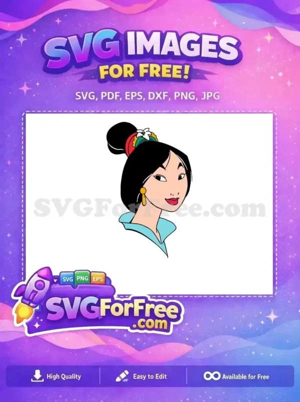 Free Gold Earring Free Flower Hairpin Mulan Free SVG Free Gold Earring Free Flower Hairpin Mulan Free SVG