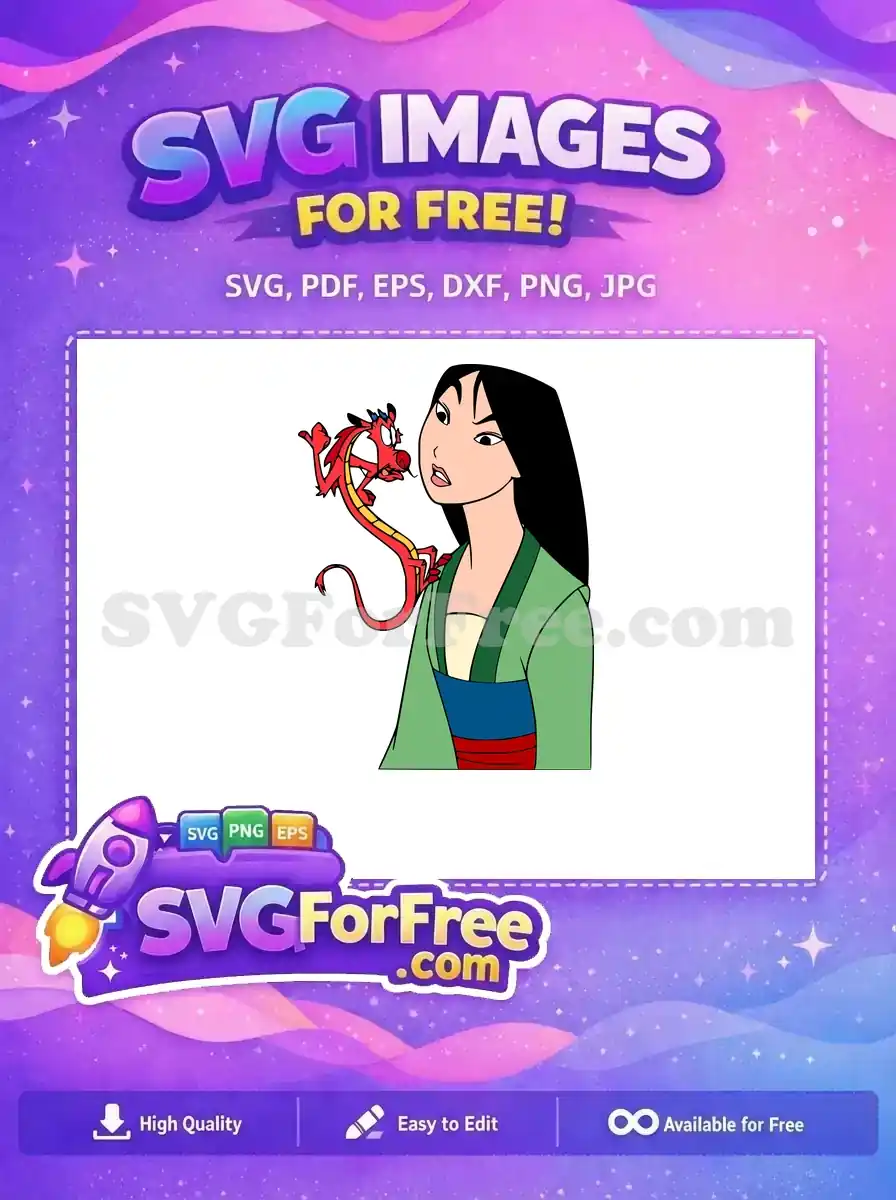 Free Determined Mulan Free Mushu Dragon Mulan Free SVG