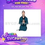 Free Kneeling Serious Free Teal Outfit Mulan Free SVG - Instant Download
