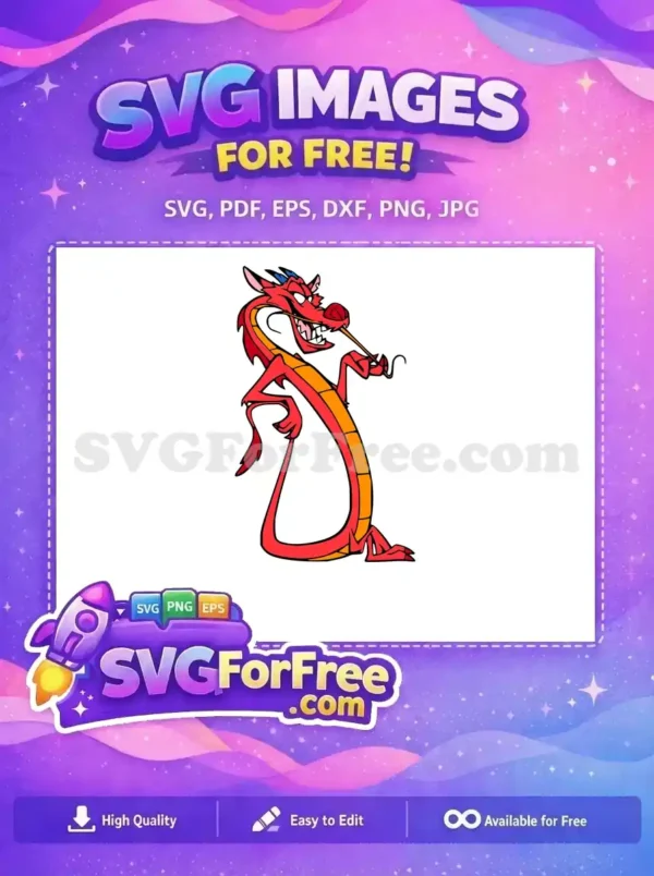 Free Red Mushu Dragon Free Fire Breathing Mulan Free SVG