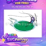 Free Purple Cricket Smiling Free Lilypad Mulan Free SVG - Instant Download