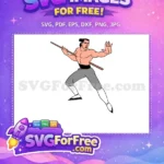 Free Shirtless Warrior Free Staff Wielding Mulan Free SVG - Instant Download