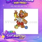 Free Fozzie Holding Duck Free ABC Block Muppet Babies Free SVG - Instant Download