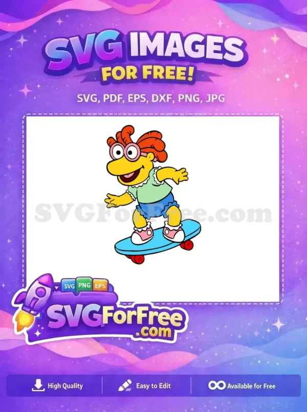 Free Red Hair Free Skateboard Muppet Babies Free SVG