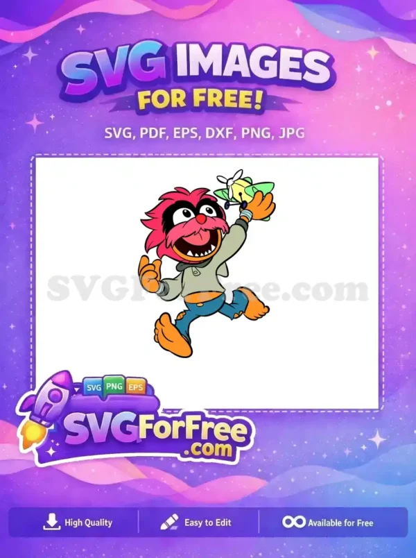 Free Excited Animal Free Airplane Muppet Babies Free SVG