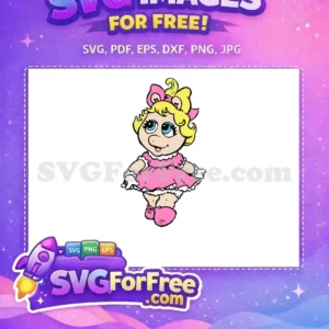 Free Blonde Hair Free Pink Dress Muppet Babies Free SVG 1