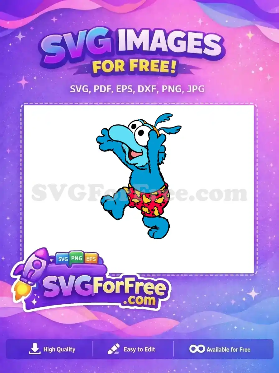 Free Happy Gonzo Free Duck Swimsuit Muppet Babies Free SVG