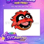 Free Red Furry Animal Free Happy Face Muppet Babies Free SVG - Instant Download